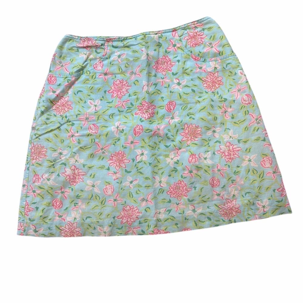 Lilly Puliter Vintage Green Floral Skirt